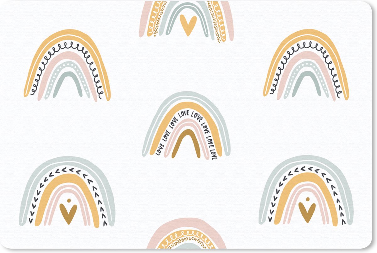 Muismat 27x18 cm - Mousepad Meisjes - Design - Regenboog - Kind - Muismatten