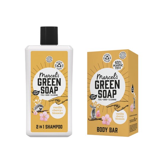 Marcels Green Soap combi pakket shower Vanille & Kersenbloesem bol
