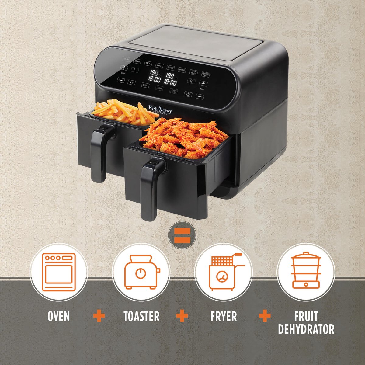 Emerio af116073 friteuse à air chaud sans huile 4.5 litres programmes de cuisson Emerio af116073 friteuse à air chaud sans huile 4.5 litres programmes de cuisson