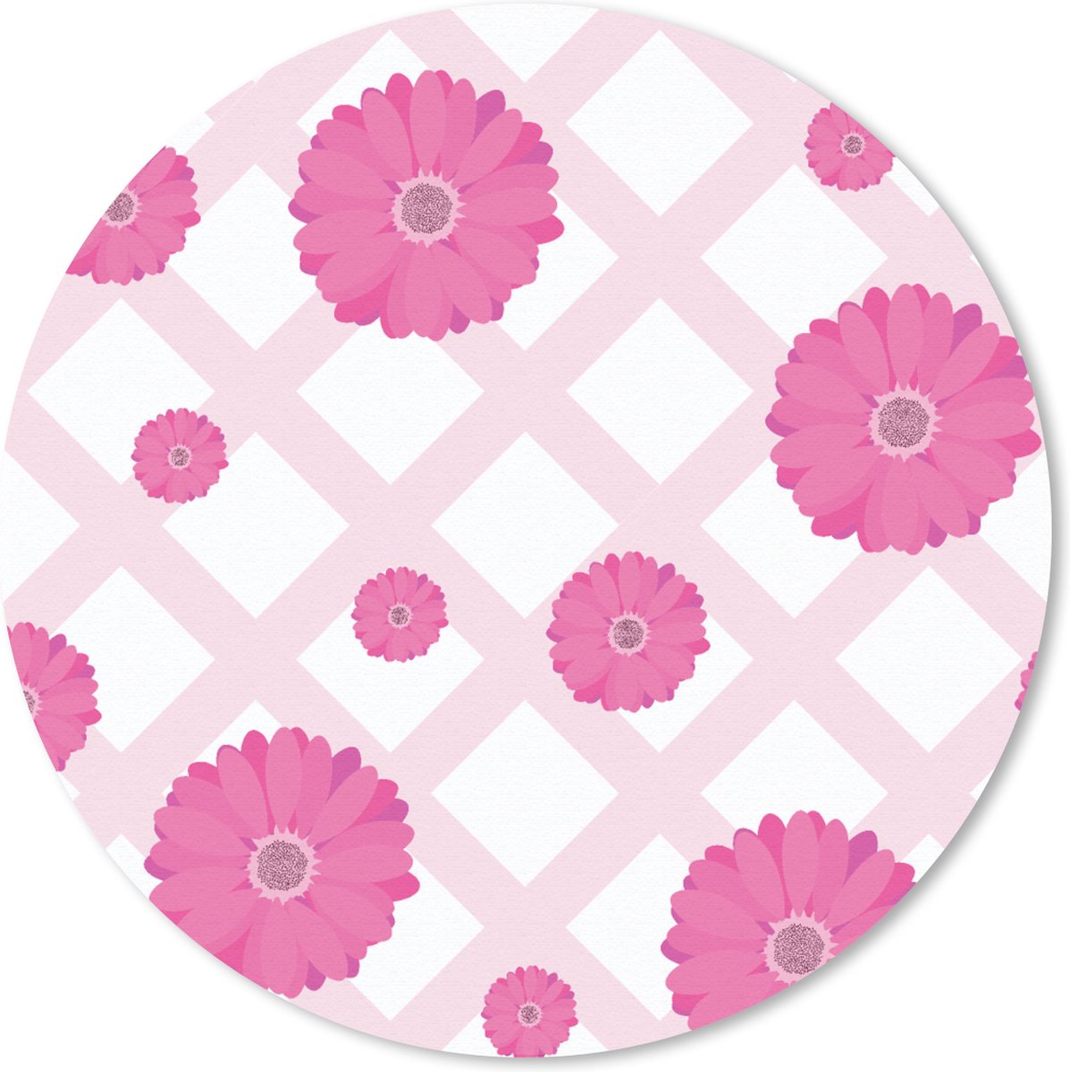 Muismat rond 20x20 cm - Mousepad Bloemen - Patronen - Pastel - Ronde muismatten