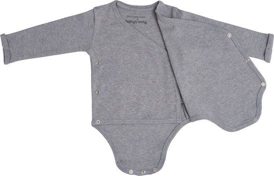Baby's Only Barboteuse manches longues Melange - Grijs - 62 - 100% coton écologique - GOTS