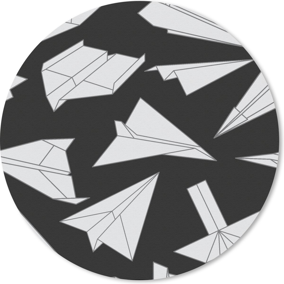 Muismat rond 40x40 cm - Mousepad Design - Papier - Vliegtuig - Ronde muismatten