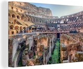 Canvas Schilderij Het Colosseum in Rome van binnen bekeken - 30x20 cm - Wanddecoratie