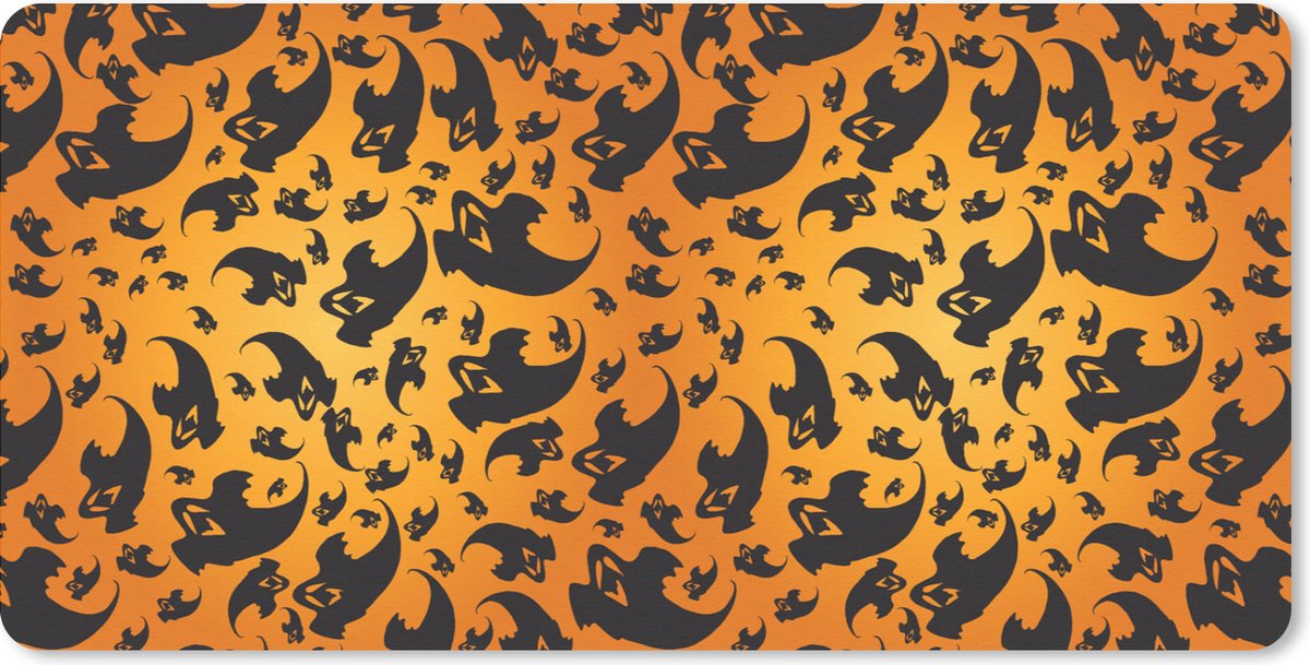 Bureauonderlegger - Halloween - Oranje - Patronen - 60x30 - Muismat