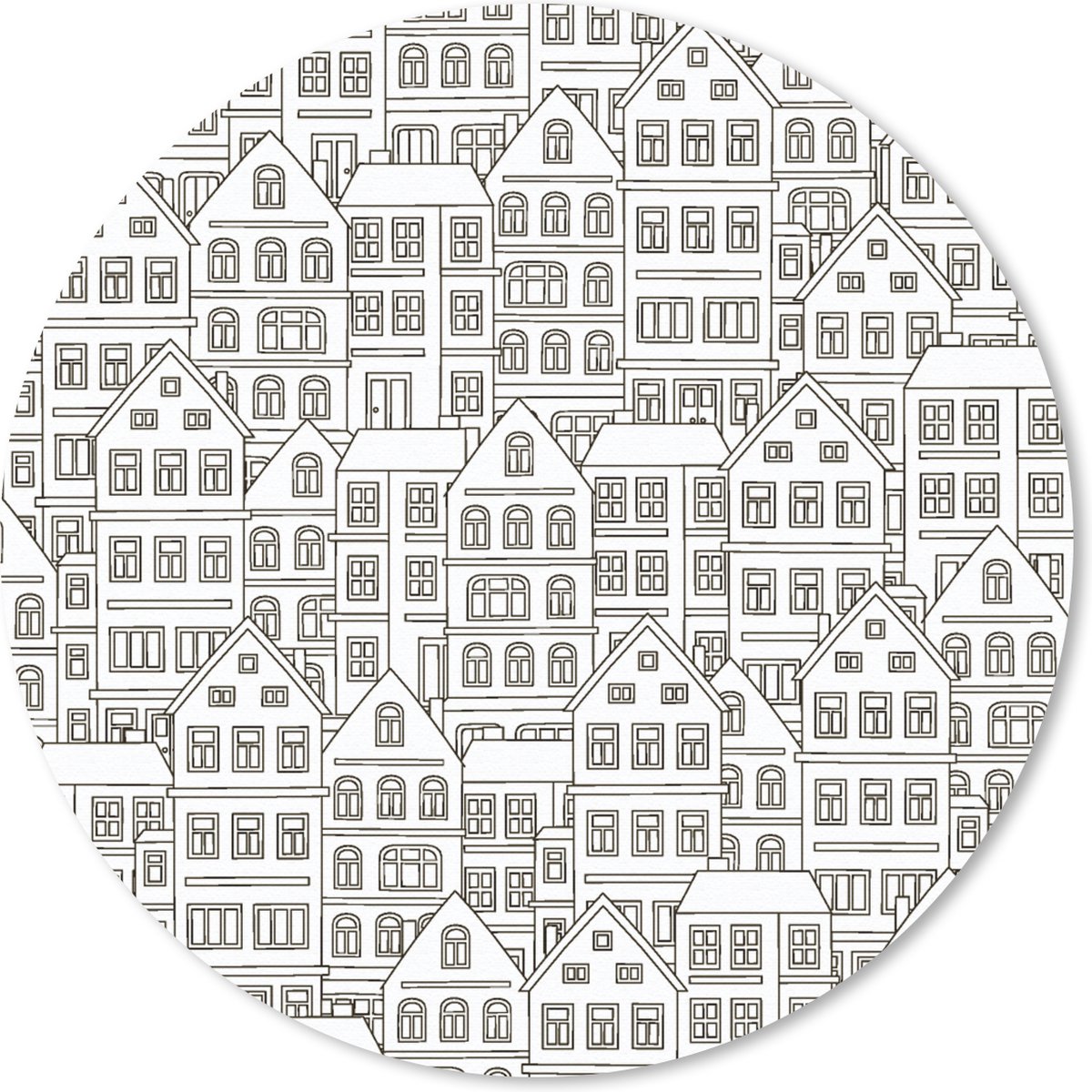 Muismat rond 30x30 cm - Mousepad Huis - Patronen - Skyline - Ronde muismatten