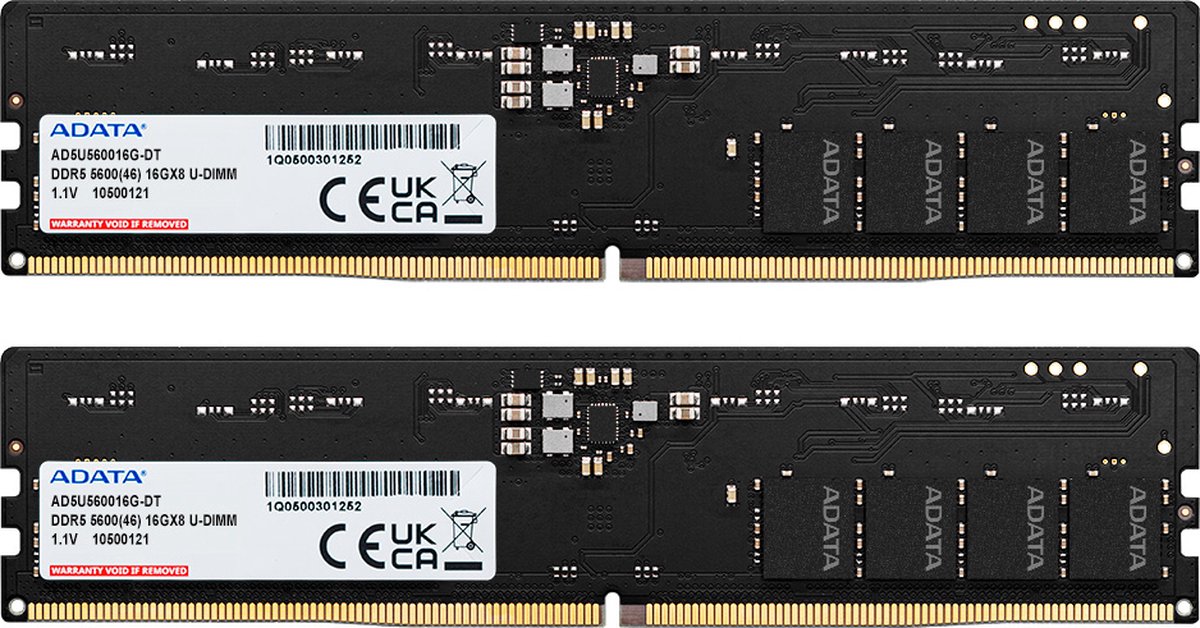ADATA DDR5 5600 U-DIMM geheugenmodule 32 GB 2 x 16 GB 5600 MHz ECC