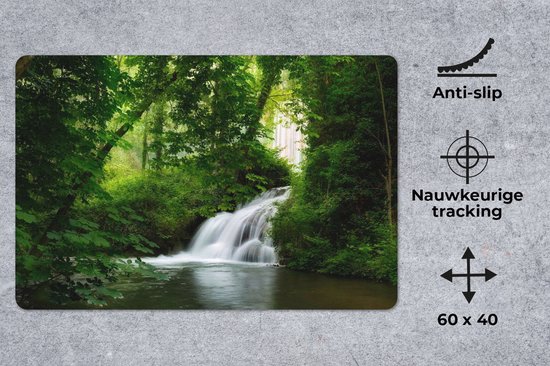 Sous-main 60x40 cm - Tapis de souris Cascade - Nature - Vert - Sous-main XL - Protection sous-main - Tapis de souris Ordinateur