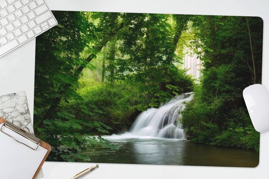 Sous-main 60x40 cm - Tapis de souris Cascade - Nature - Vert - Sous-main XL - Protection sous-main - Tapis de souris Ordinateur