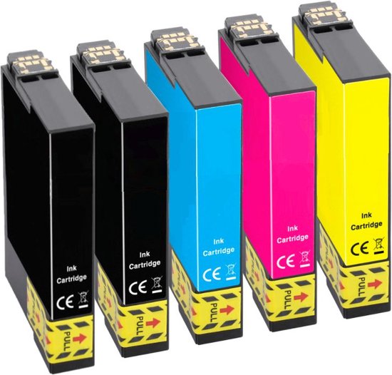 Cartouches d'encre compatibles multipack (5 cartouches) adaptées pour Epson Stylus SX235, SX420, SX425, SX435, SX445, SX525, WorkForce WF-3520DWF, WF-3530DTWF, WF-3540DTWF, WF-7015, WF-7515, WF-7525