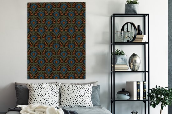 Motifs Peinture Sur Toile - Abstrait - Vert - Années 1920 - 90x120 cm - Décoration murale