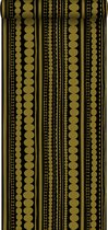 ESTAhome behangpapier kralen zwart en glanzend goud - 128822 - 0,53 x 10,05 m