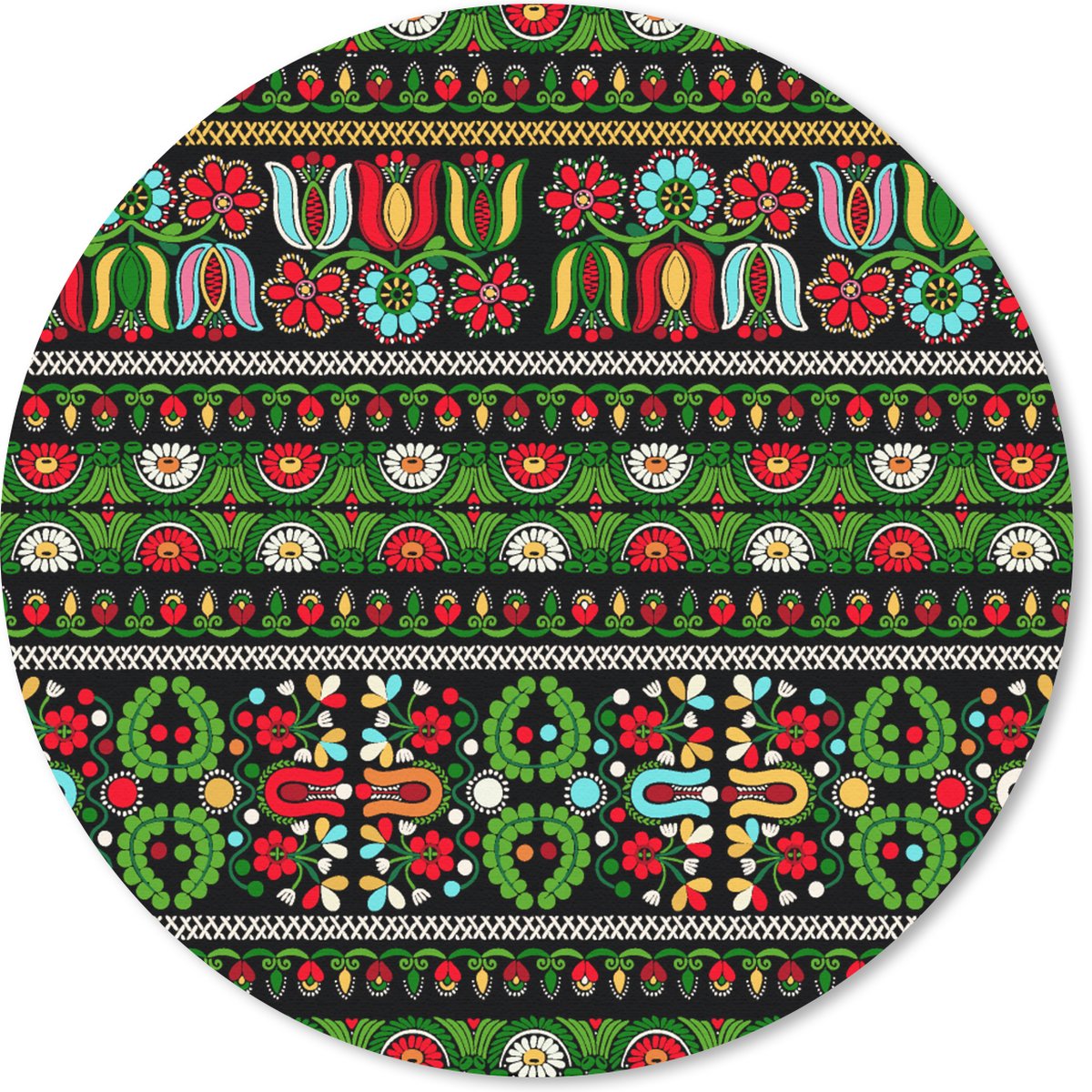 Muismat rond 50x50 cm - Mousepad Patronen - Hongaars - Folklore - Ronde muismatten