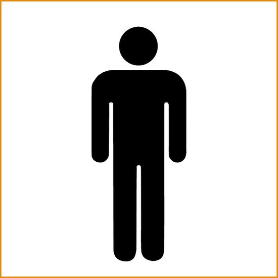 Symbole toilettes hommes - noir - 4 cm x 10 cm - autocollant de porte - WC HOMMES - Icône toilette - bureau
