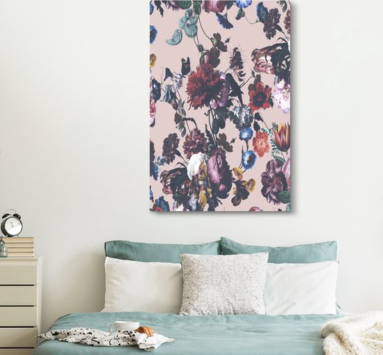 Peintures sur Toile - Fleurs - Motifs - Vintage - 120x180 cm - Décoration murale XXL