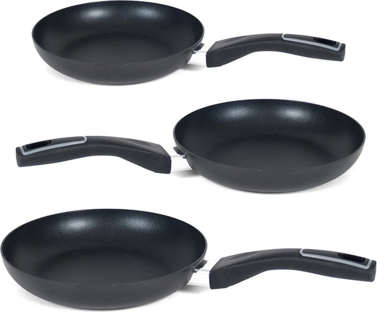Koekenpannen set Gusto met anti-aanbak laag dia 24/26/28 cm - Alle warmtebronnen geschikt