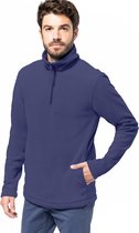 Kariban Fleece trui - marine blauw - halve ritskraag - warme winter sweater - heren - polyester XXL