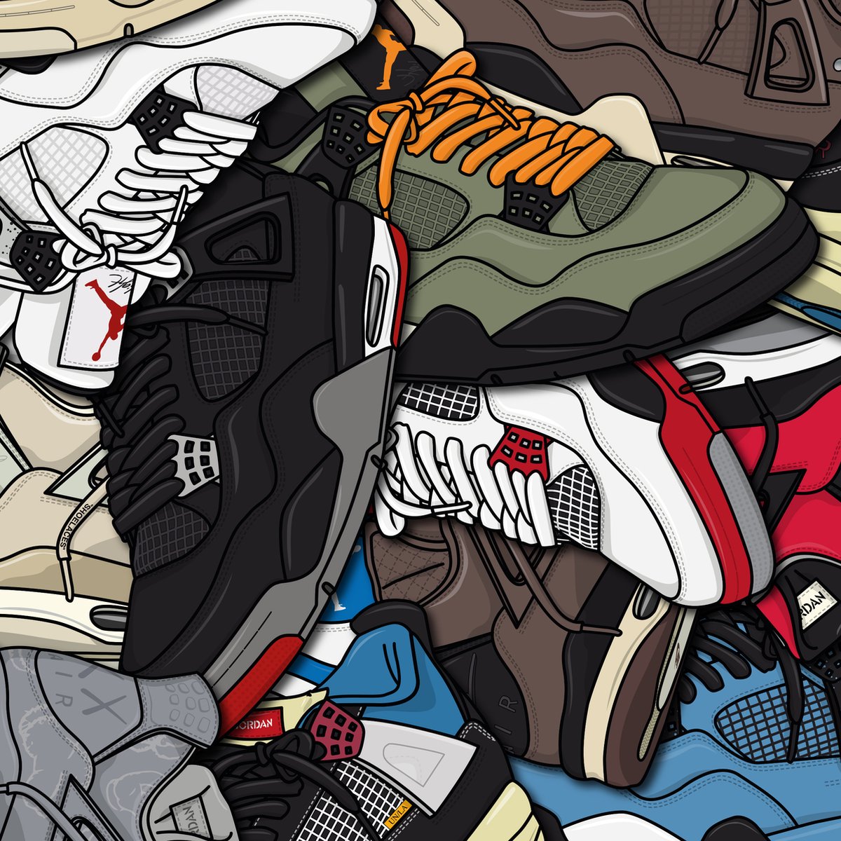 NIKE AIR JORDAN 4 "GRAIL COLLAGE" POSTER (50X70CM) bol