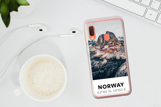 Coque Samsung Galaxy A20e - Norvège - Water - Montagnes - Coque de téléphone en Siliconen