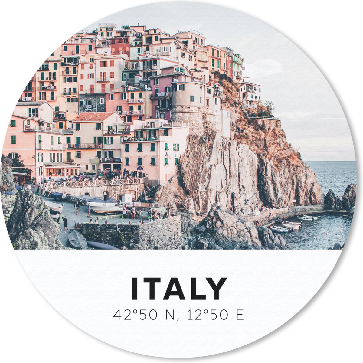Muismat rond 40x40 cm - Mousepad Zee - Cinque Terre - Italië - Amalfi - Ronde muismatten