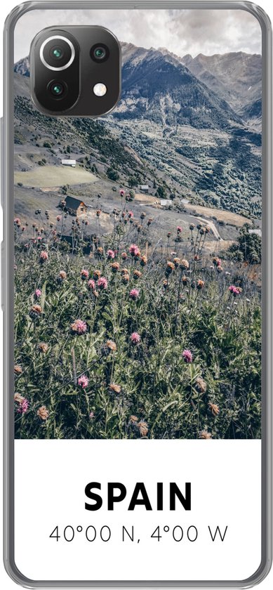 Coque Xiaomi 11T - Espagne - Montagnes - Fleurs - Coque de téléphone en Siliconen