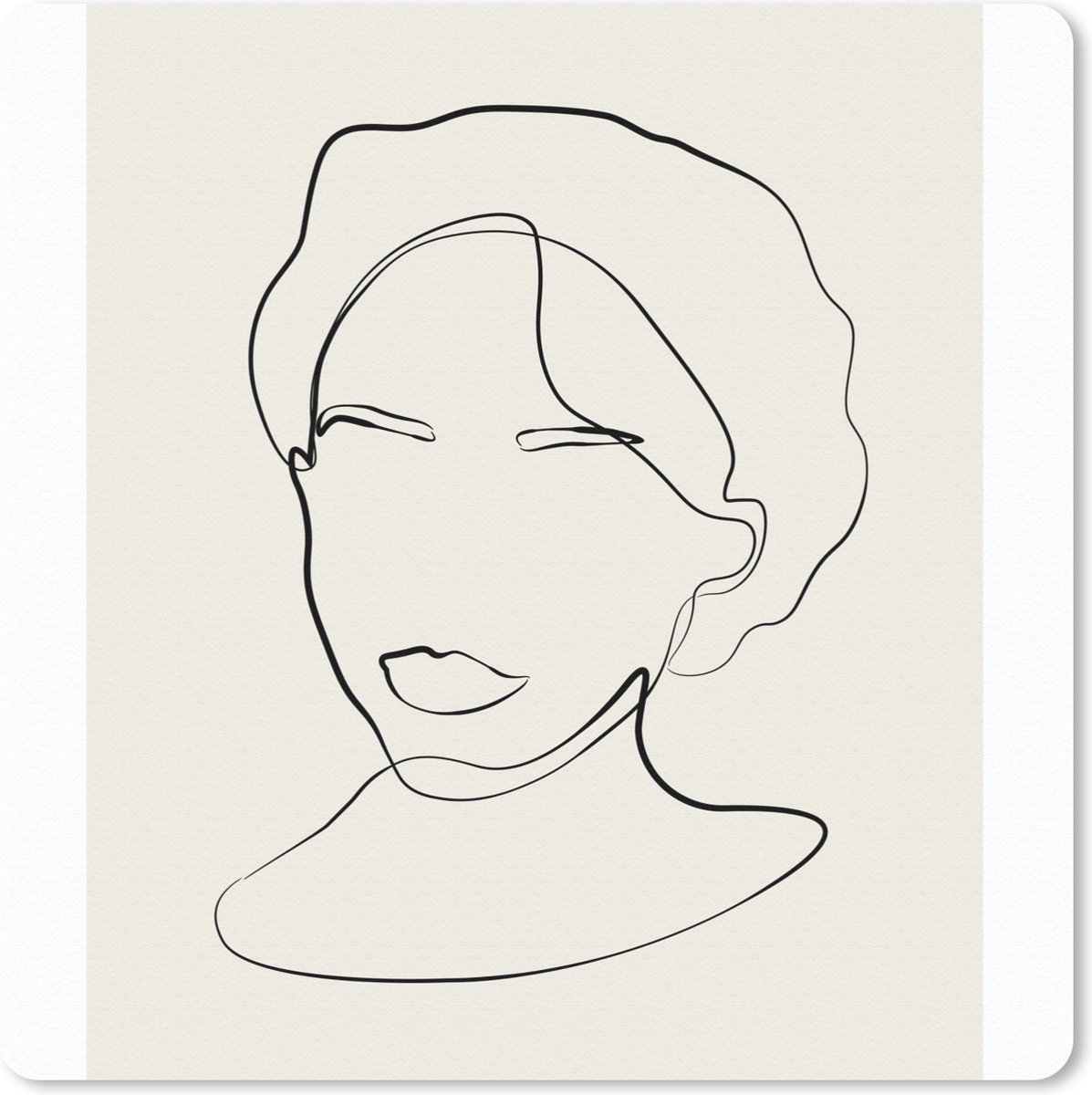 Muismat 20x20 cm - Mousepad Tekst - Quotes - Line art - Vrouwen - Muismatten