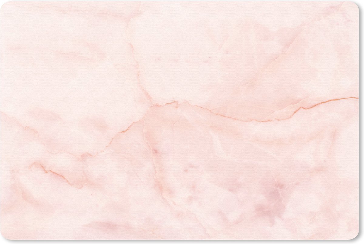 Muismat 27x18 cm - Mousepad Marmer - Roze - Lijn - Muismatten