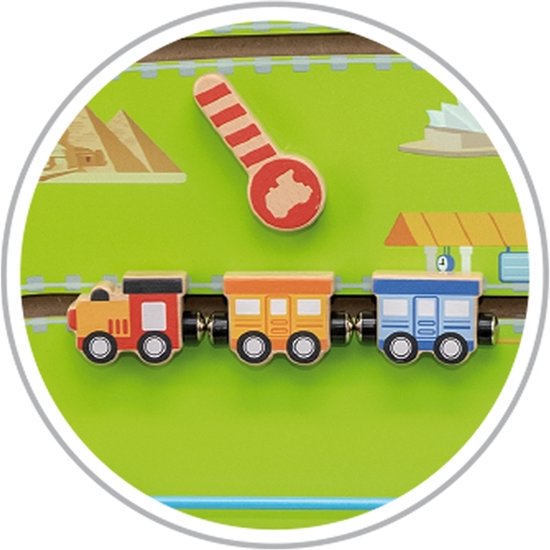 Vigatoys - Houten - Wandspeelbord - Trein - Lengte 190cm van Viga — afbeelding 3