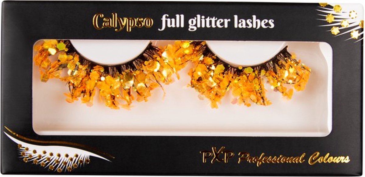 Pxp Wimpers Calypso Stijl - Fluoriserend Glitter Oranje - Per Set - Volwassenen & Kinderen