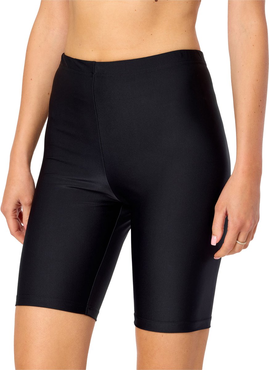 Merry Style MS-MS10-333-SWLE Dames lange Zwembroek - Zwemshorts - Bikinibroekje - Elastische tailleband - Polyamide & Elastaan - Zwart - 34