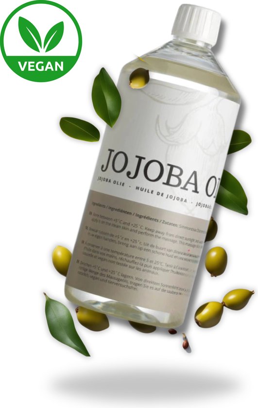 Foto: Zengrowth jojobaolie 1 liter huidolie baardolie haarolie gezichtsolie 100 puur onbewerkt jojoba massageolie koudgeperst