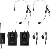 Vonyx WM552B duo microphone de poche - avec 10 canaux - plug & play - UHF