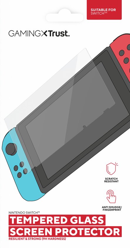 Trust GXT 1246 Switch Screen Protector - 9H Tempered Glass - Geschikt voor Nintendo Switch- Gehard Glas