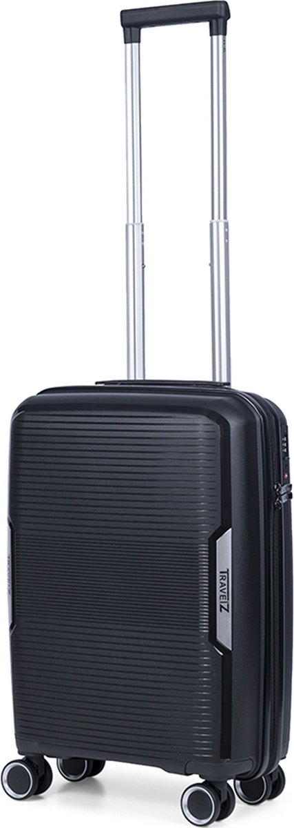 TravelZ Swinger Handbagage koffer 55cm - Sterke Lichtgewicht Trolley 35 ltr met TSA-slot - Zwart