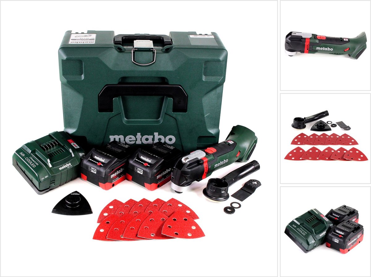 Metabo MT 18 LTX snoerloze multitool 18V ( 613021840 ) OIS/Starlock-compatibel + 2x accu 5,5Ah + lader + koffer