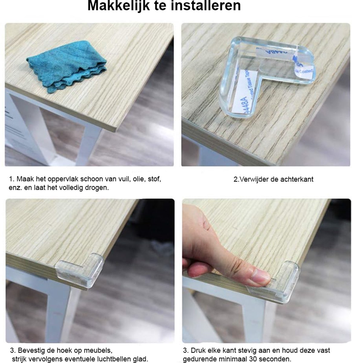 Hoekbeschermers Set voor Baby's - Zachte Hoekbescherming voor Tafels en Meubels - Veilige Hoekkussens - Transparant - Kinderveiligheid - 32 Stuks