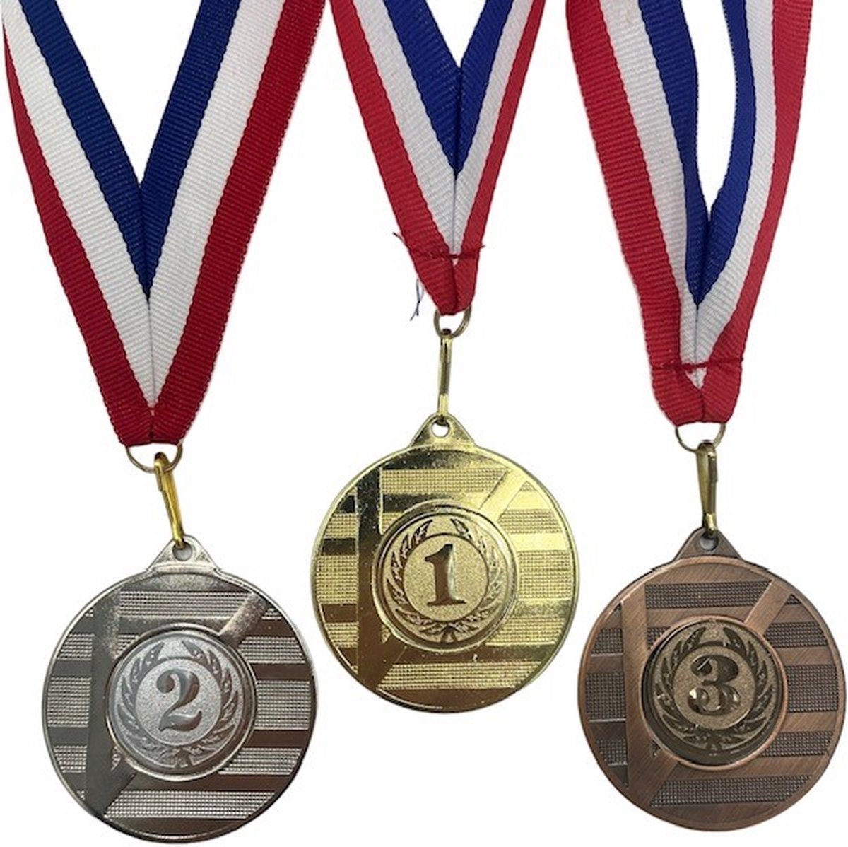 Medaille Set 3 Stuks, 1e (Goud), 2e (Silver), 3e (Brons)