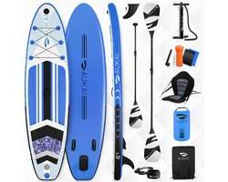 Supboard Pro - 320 cm - Blauw - Incl kayak paddle en zitje - Draagkracht tot 200KG