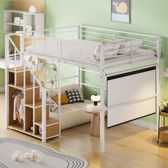 Lit Mezzanine Ojiuboo - Lit Superposé Pour Enfants Et Adolescents - Avec Bureau