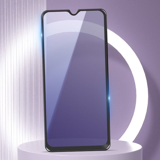 Film de protection en verre trempé Avizar Convient pour Samsung Galaxy A15 5G Anti-lumière et biseauté, Zwart