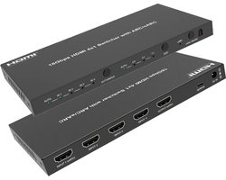 DrPhone eArc UltimateX - HDMI Switcher 4x1: 18Gbps, 4K @ 60Hz, HDR, CEC, ARC/eARC / ATMOS - Compatibel met SONOS en BOSE Soundbars