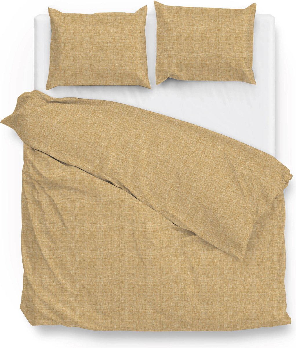 ZoHome Lino Dekbedovertrek - Tweepersoons - 200x200/220 cm - Ochre Yellow