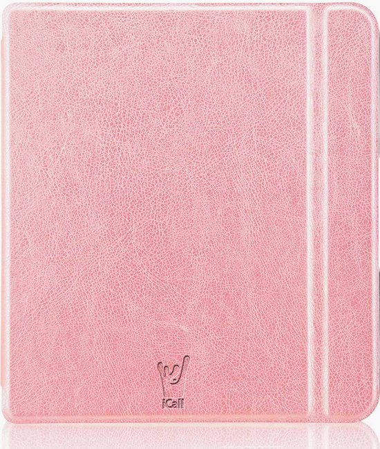 Hoesje geschikt voor Kindle Oasis Gen 10 - Book Case Premium Sleep Cover Leer Hoes met Auto/Wake Functie - Roségoud van Hoesje  — afbeelding 4