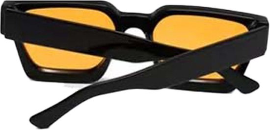 partybril vierkant - Festival bril - Rave bril - Glasses - Dik montuur - Zwart met oranje lenzen — afbeelding 5