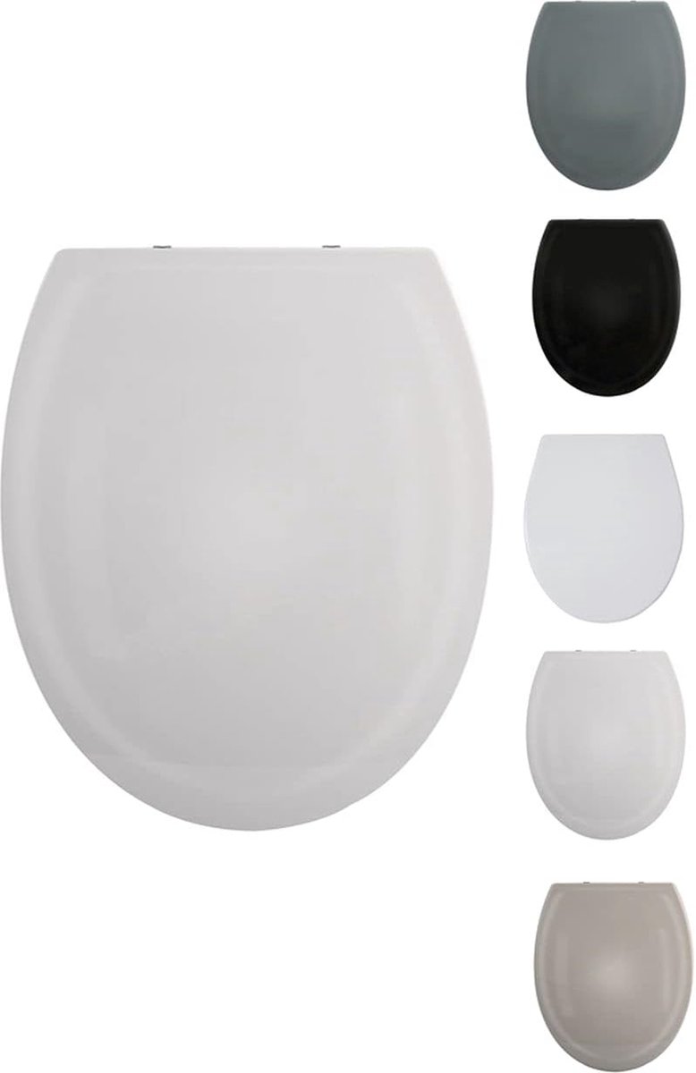 Toiletdeksel ovaal wc-deksel met quick-release-functie en softclose-sluitmechanisme. Antibacteriële wc-bril van thermoplastisch en roestvrij staal afneembaar - lichtgrijs