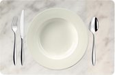 Bellatio design Placemats - 1 stuks - marmer look - grijs - 43 x 28 cm - tafel onderleggers