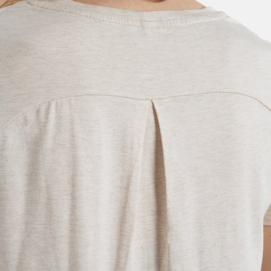 Knit Factory Lily Dress - Robe pour femme à col rond - Robe droite - Manches courtes - Robe pour le printemps et l'été - Beige - M