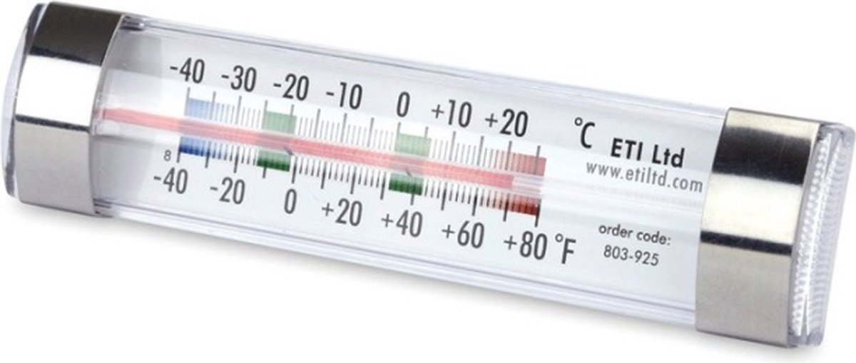 ETI - Koelkast Thermometer - Liggend model voor Vitrine - Catering / Restaurant Koelkastthermometer