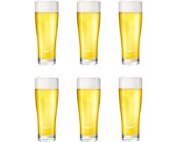 Professionele Bierglazen - (6 stuks) - 250ml - Bierglas - Bier - Glas - 25cl/0.25L - Pils - Glazen set - Hoogwaardige Kwaliteit - Vaasje - Speciaal Bier - Weizen Image