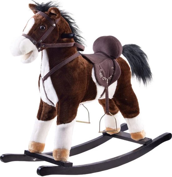 Viking Choice - Hobbelpaard - beweegt & maakt geluid - 73x28x70cm - donkerbruin