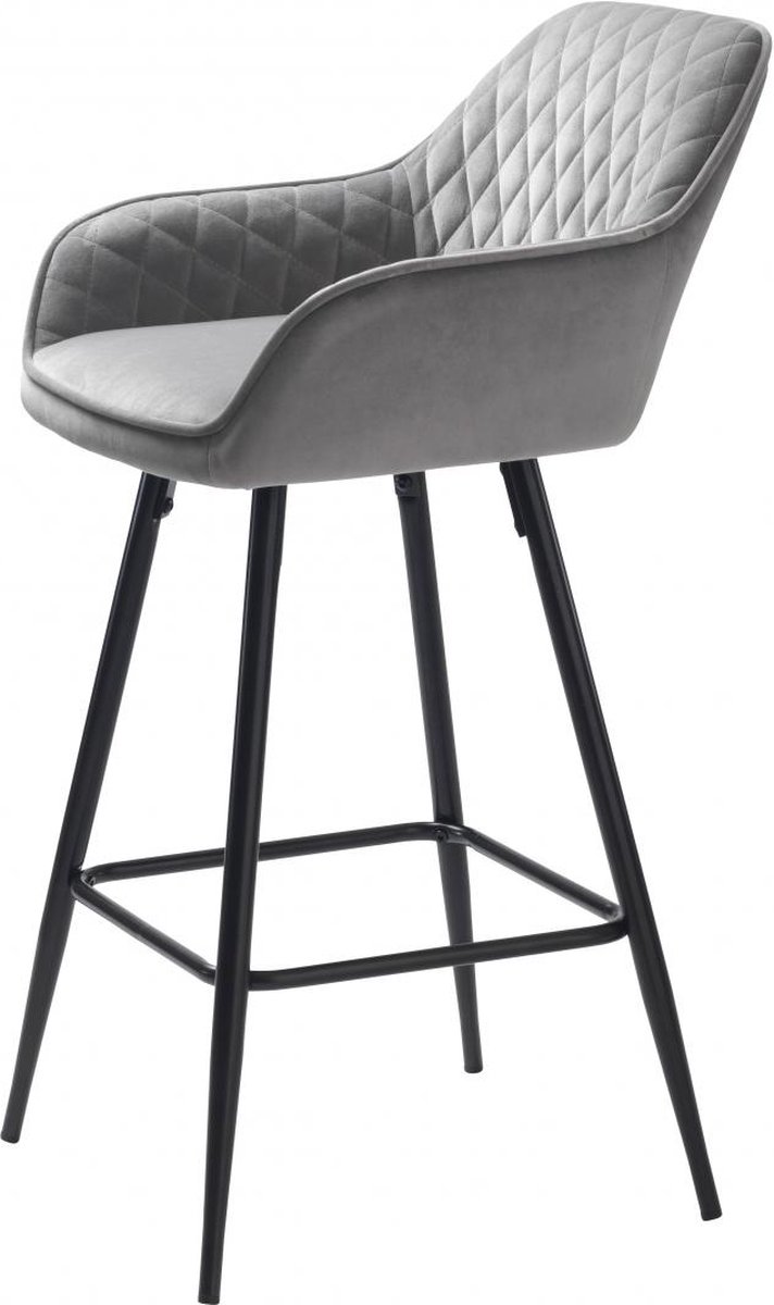 Nordic Home - Bernt barstoel - velvet - grijs